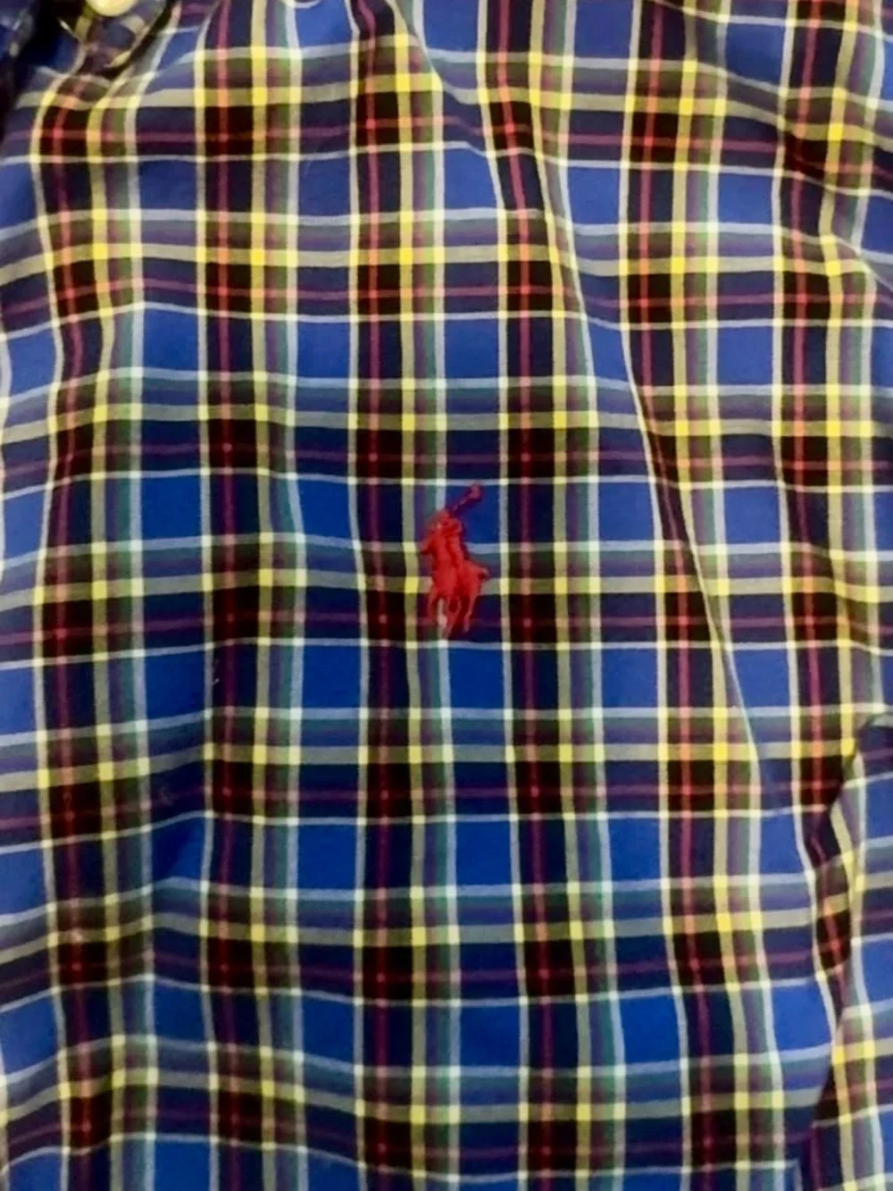 Ralph Lauren Burgundy Blue Navy Plaid Button-Down Shirt